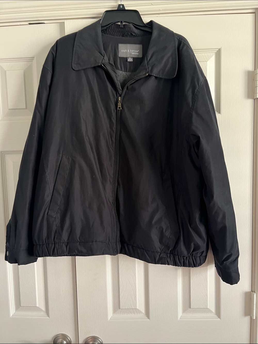 croft & barrow Black Lightweight Zip-Front Bomber Jacket